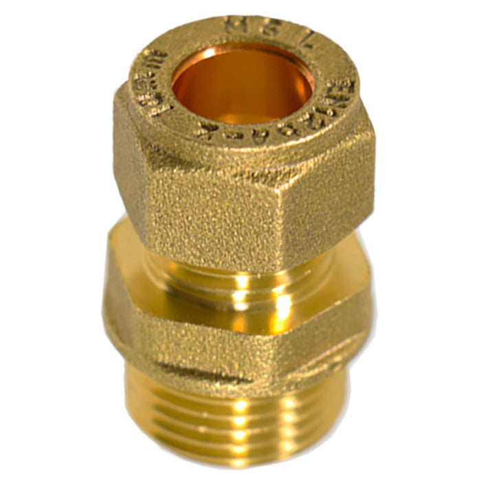 Compression Connector 10mm x 3/8" BSP Male Straight Brass Pipe Coupler Adaptor Fitting (Pack of 10)