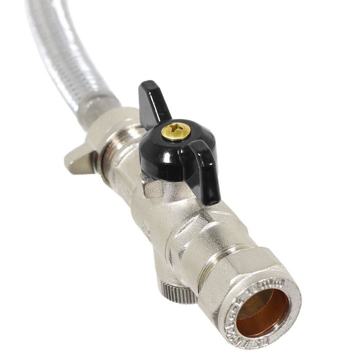 Combi Boiler Filling Loop Straight Part L Compliant Central Heating Lever Check Valve (15mm x 15mm)