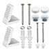 Toilet Pan Fixing Kit Angled Floor WC Bidet Basin Bathroom Bracket Set (White and Chrome Silver Caps)