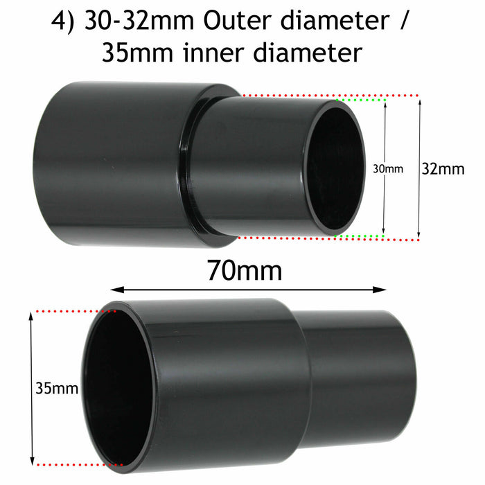 Dust Extractor Adaptors Universal Power Sander Port 26mm 30mm 32mm 35mm 38mm x 7