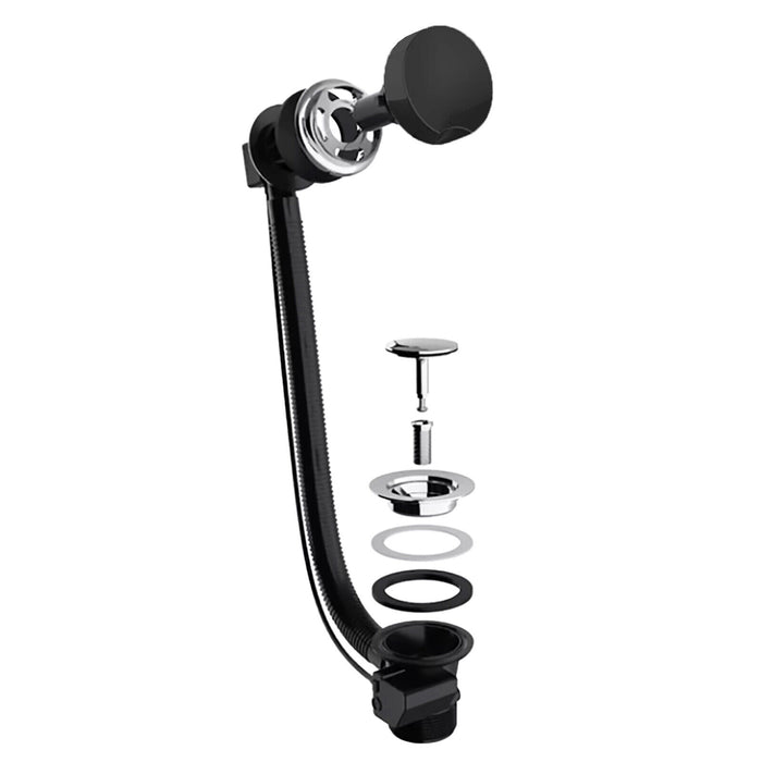 Bath Waste Combination Plug 40mm 1.5" Overflow Pop Up Trap (Black)