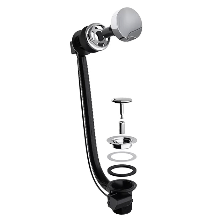 Bath Waste Combination Plug 40mm 1.5" Overflow Pop Up Trap (Chrome Silver)