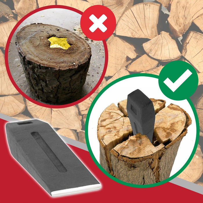 Log Splitter Lump Hammer Kit 6lb 10" Chisel Wedge Wood Splitting Maul + 4lb Sledge Club