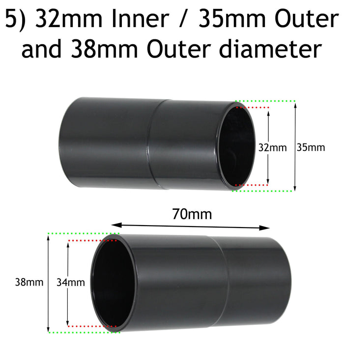 Tool Adaptor for Dewalt Adapter Dust Port Hose Sander Saw 32 35 38 mm x 6