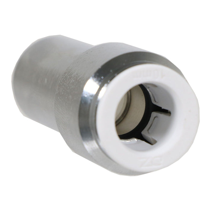 Radiator Valve 15mm x 10mm Pushfit Chrome Speed Fit Reducing Straight Compression Stem (Pack of 2)
