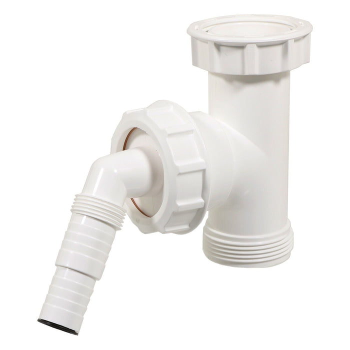 Appliance Trap Adaptor 40mm 1 1/2" Washing Machine Dishwasher Waste Pipe Tee + Clip Kit