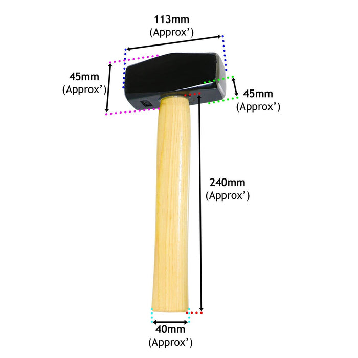 Twisted Log Splitter 2.5KG 9" Steel Wedge + 4lb Lump Club Hammer Mallet Heavy Duty Kit