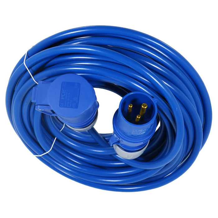 16A Extension Lead 14m 240V 2.5mm Heavy Duty Power Cable Cord 3-Pin 2P+E (Blue)