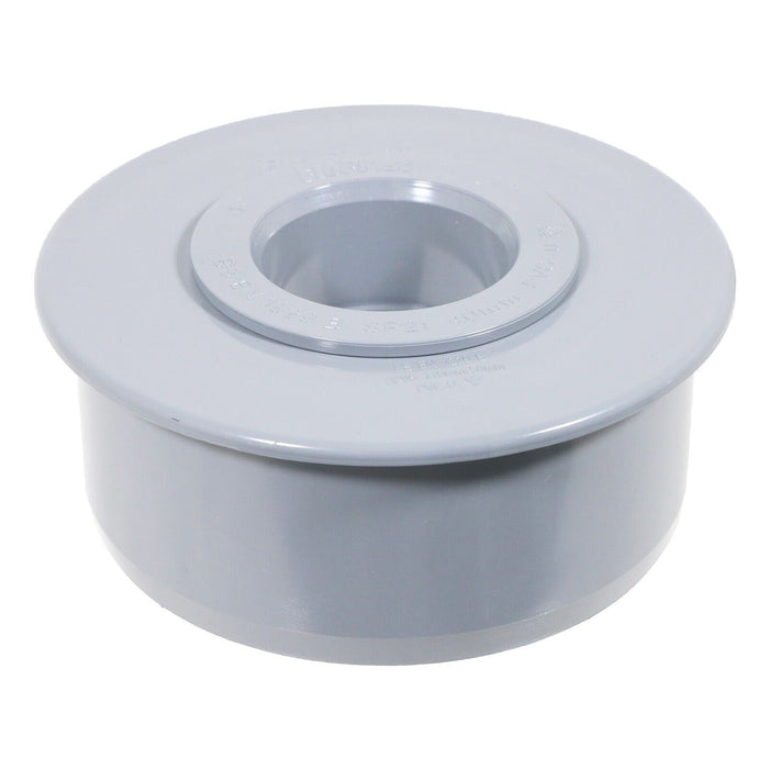 110mm Soil Pipe Reducer + 32mm 40mm 50mm Boss Adaptor Solvent Push Fit Kit (Grey)