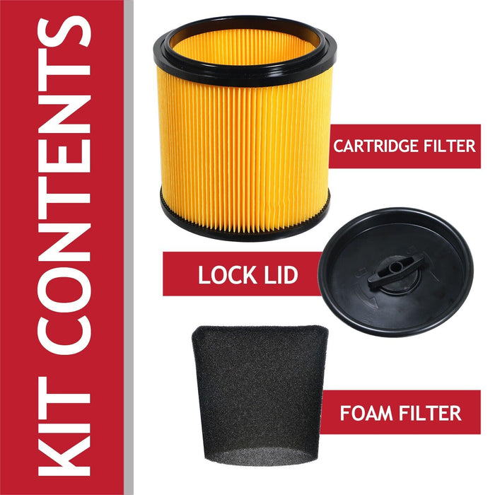 Wet & Dry Cartridge Filter Kit for Guild 16L 30L 8815785 GWD30 8642240 GWD30P Vacuum Cleaner