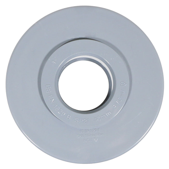 110mm Soil Pipe Reducer + 40mm Boss Adaptor Solvent Waste Push Fit Seal Kit (Grey)