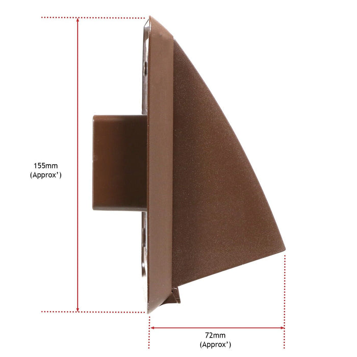 Air Conditioner External Vent Kit 4" 5" 6" 100mm 125mm 150mm Universal Exterior Wall Duct Set (Brown)