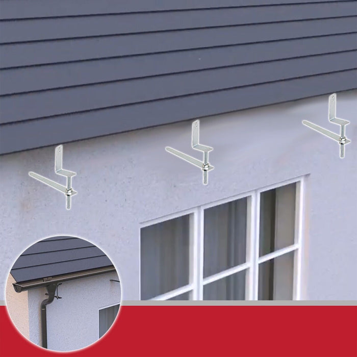 Gutter Rise & Fall Bracket Universal Galvanised Steel Adjustable Fascia Support Kit (Pack of 5)