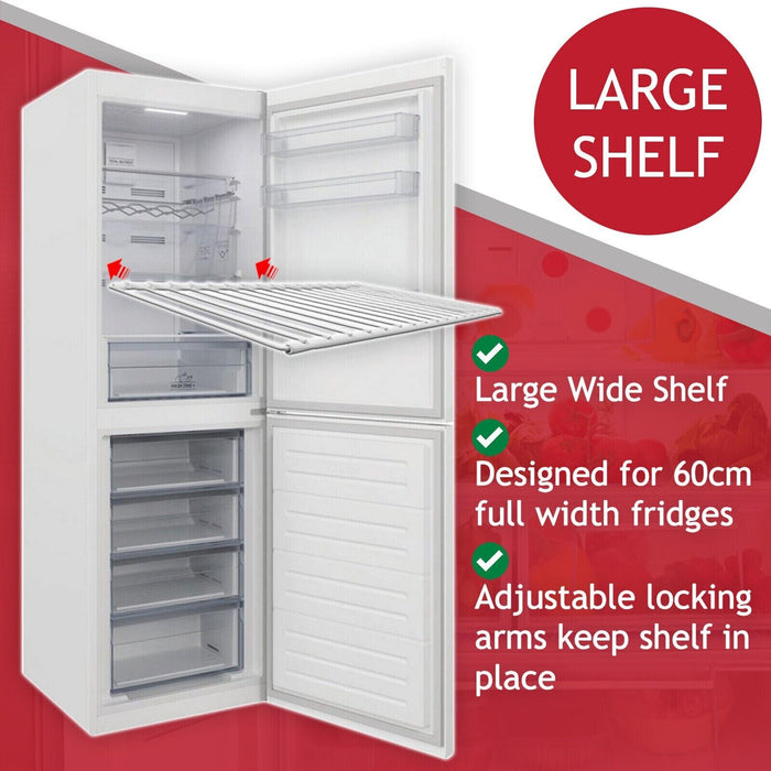 Large Fridge Shelf for DOMETIC Adjustable White Plastic Coated Shelves (Pack of 2, 425mm - 670mm x 320mm)