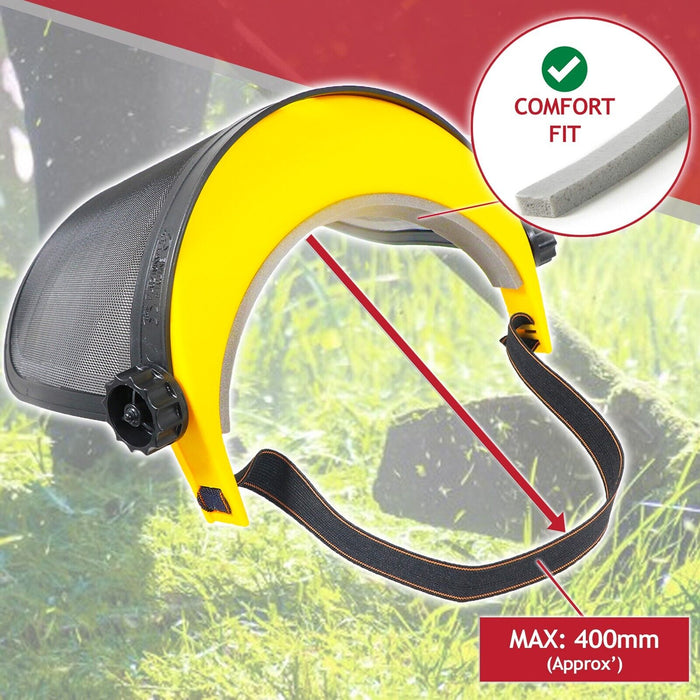 Log Splitter Safety Kit (Splitting Chisel Wedge + 4lb Lump Hammer + Mesh Visor Shield)