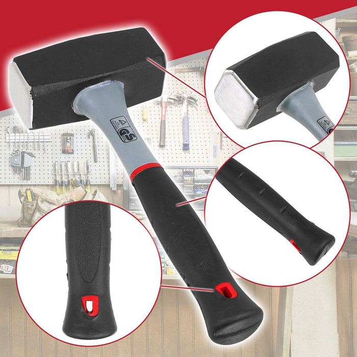 Log Splitter Safety Kit (Splitting Chisel Wedge + 4lb Lump Hammer + Mesh Visor Shield)