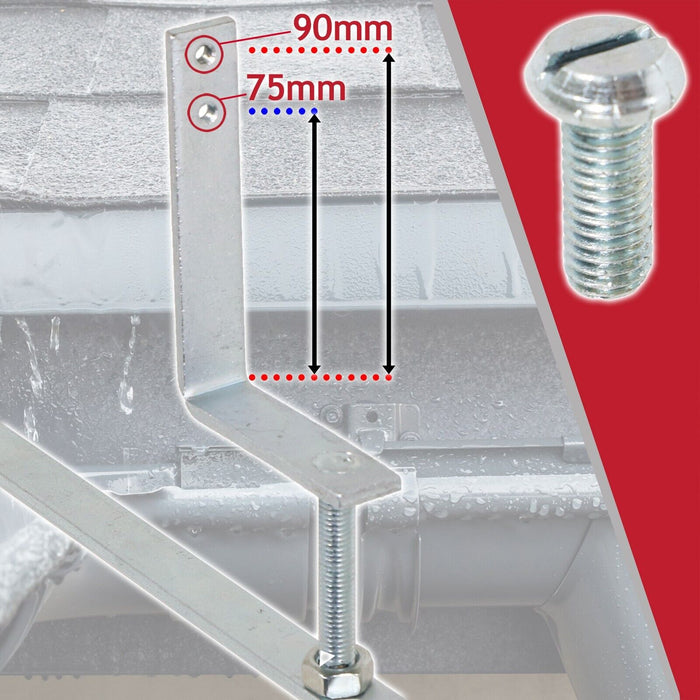 Gutter Rise & Fall Bracket Universal Galvanised Steel Adjustable Fascia Support Kit (Pack of 5)