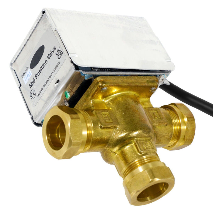 22mm Motorised 3 Port Mid Position Valve for Honeywell V4073A V4073A1039 fits Sunvic SDV2211 fits Siemens CMV322 ACL MA1/679-3
