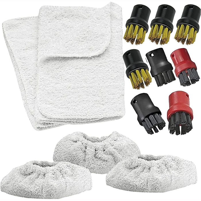 Terry Covers Cloths + Brushes for Karcher SC1.020 SC1020 SC1030 SC4100 Steam Cleaner