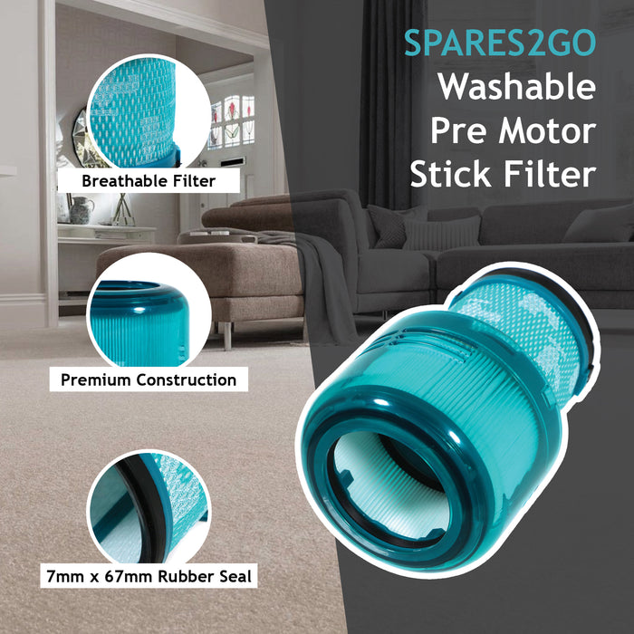 Filter Fits DYSON V15 SV22 Vacuum Replacement Detect Washable Absolute Animal x 2