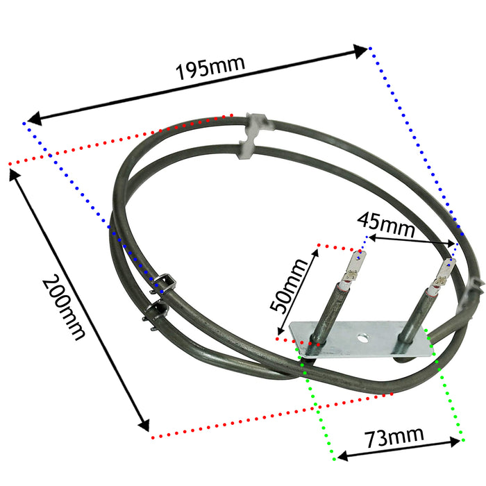 2 Turn Heating Element for New World Fan Oven (2000w)