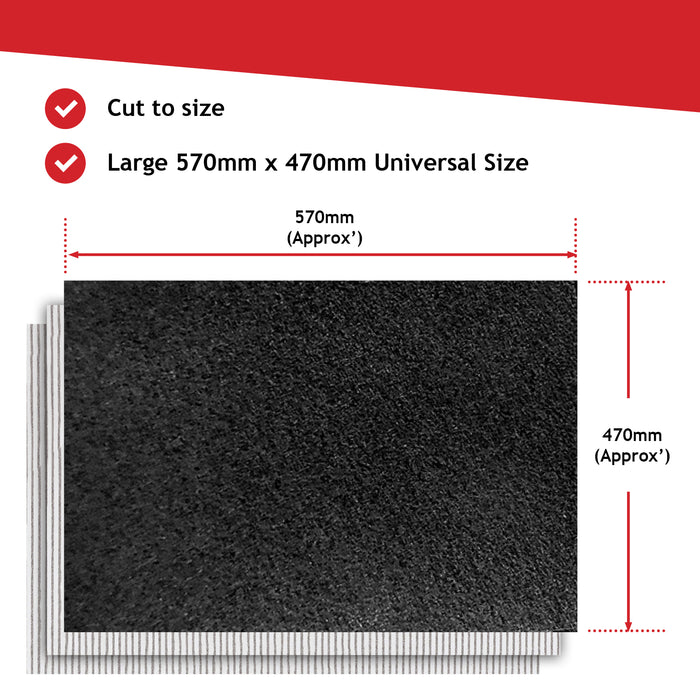 Universal Cooker Hood Carbon Grease Filter Kit for Kitchen Extractor Fan Vent (4 x Grease + 2 x Carbon Filters)