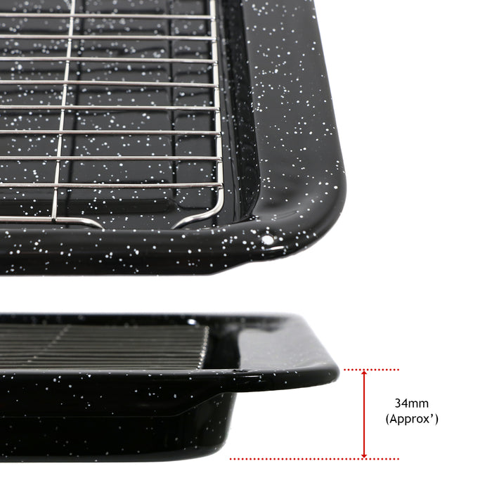 Enamel Grill Pan Tray Rack Grid Handle for Maytag Oven Cooker 445 x 276 mm