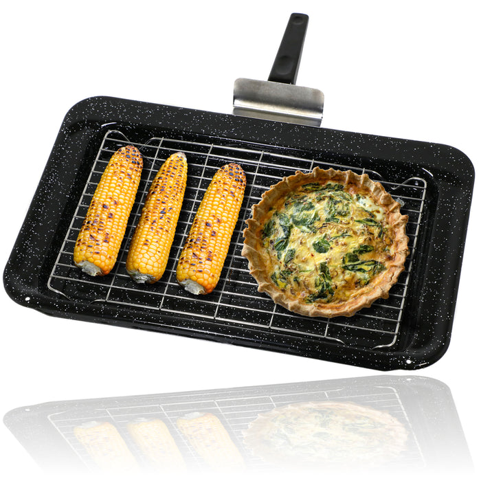 Enamel Grill Pan Tray Rack Grid Handle for Rangemaster Oven Cooker 445 x 276 mm