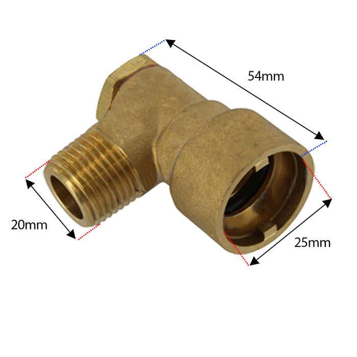 Gas Supply Hose Socket 1/2" Oven Cooker Angled Bayonet Socket Brass Connector (Pack of 2)