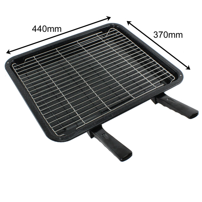 Extra Large Enamel Grill Tray & Rack for BOSCH Oven Cooker (370 x 440mm)