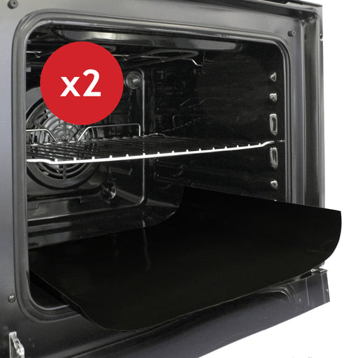 Universal Teflon Oven Cooker Liner Non Stick Heavy Duty Lining Pack of 2 Liners Black