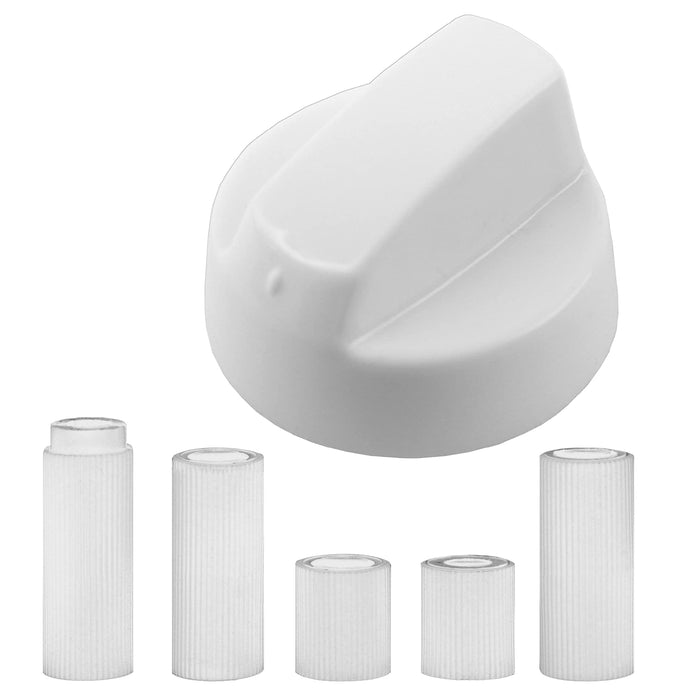 UNIVERSAL White CONTROL KNOB & ADAPTORS for HOTPOINT Cooker Oven Hob