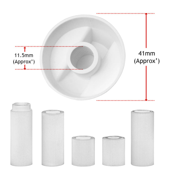 UNIVERSAL White CONTROL KNOB & ADAPTORS for HOTPOINT Cooker Oven Hob