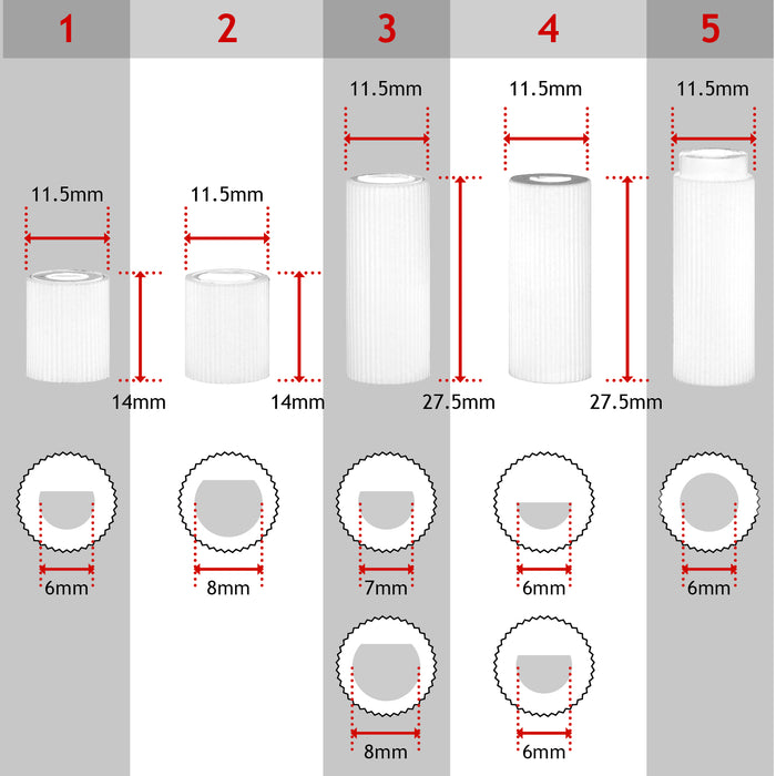 UNIVERSAL White CONTROL KNOB & ADAPTORS for CREDA Cooker Oven Hob x 6