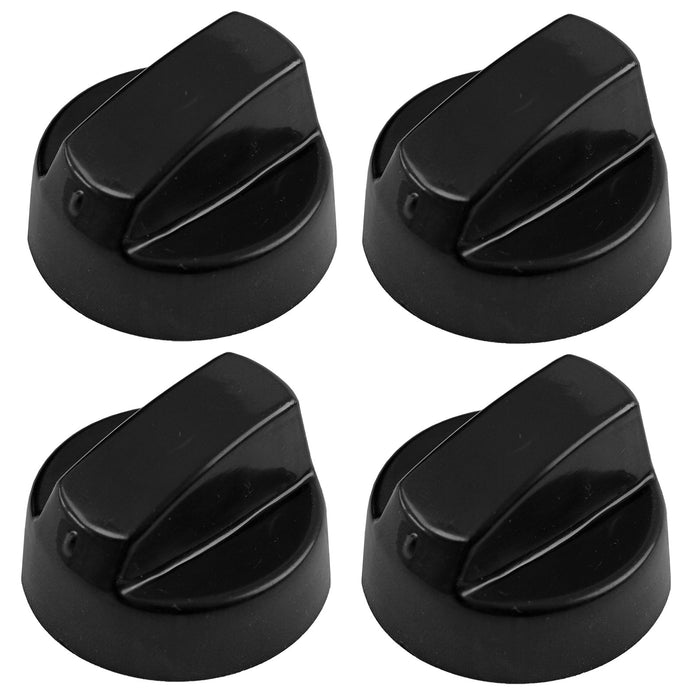 Universal Cooker Oven Hob Black CONTROL KNOBS & ADAPTORS x 4 