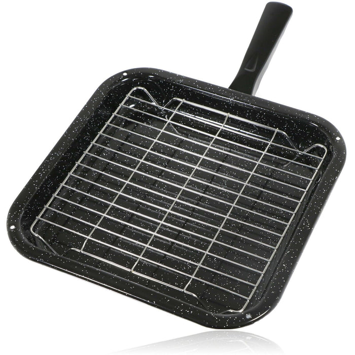 Small Square Grill Pan, Rack & Detachable Handle for Neff Non-Stick (Black, 285 mm x 275 mm)