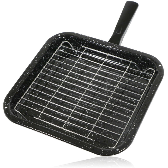 Small Square Grill Pan, Rack & Detachable Handle for Siemens Non-Stick (Black, 285 mm x 275 mm)