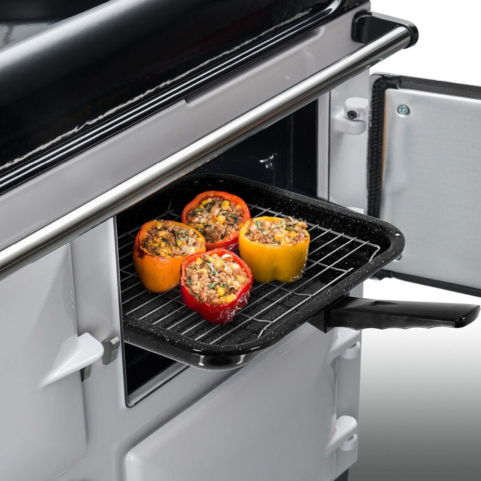 Small Square Grill Pan, Rack & Detachable Handle for Bosch Non-Stick (Black, 285 mm x 275 mm)