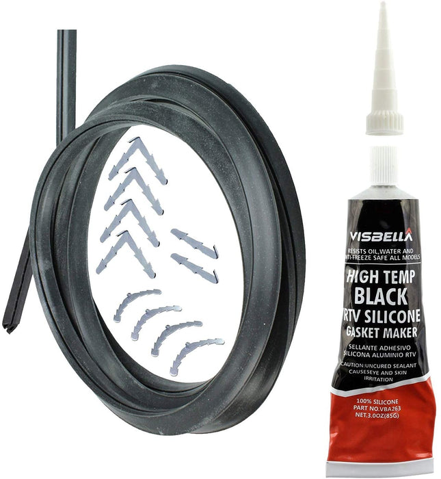Door Seal + Silicone Glue for BRITANNIA Oven Cooker 3m Cut to Size (3 & 4 sided, Rounded + 90º Clips)