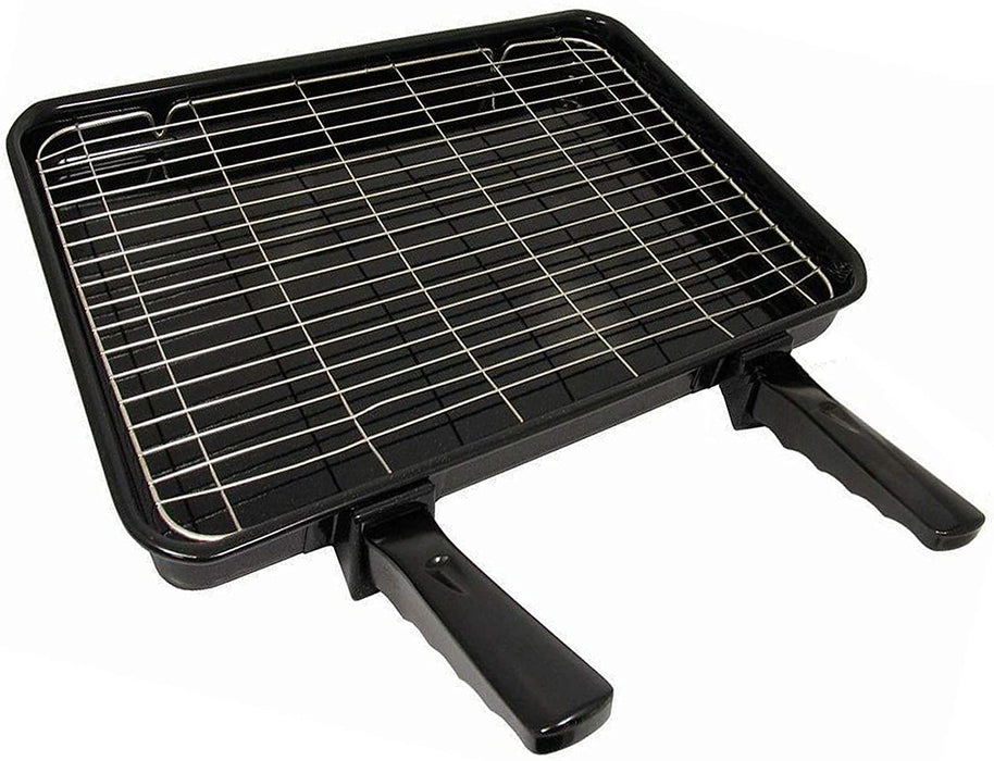 UNIVERSAL Large Grill Pan, Rack & Dual Detachable Handles with Adjustable Shelf for Oven Cookers