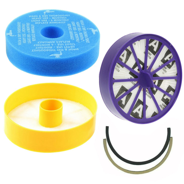 Filters Set + Brushroll Bar + Drive Belt Kit for Dyson DC07 Vacuum Non Clutch Allergy Washable Pre & Post Motor HEPA Filter