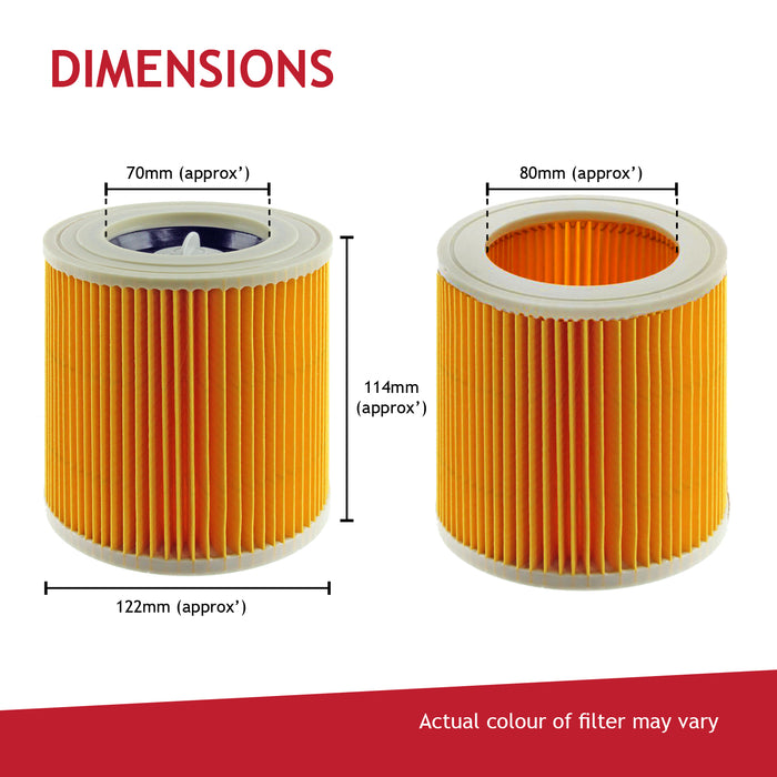 Dust Bags for KARCHER A2204 A2234PT A2534 Wet & Dry Vacuum Cleaner (Filter + 5 Bags)