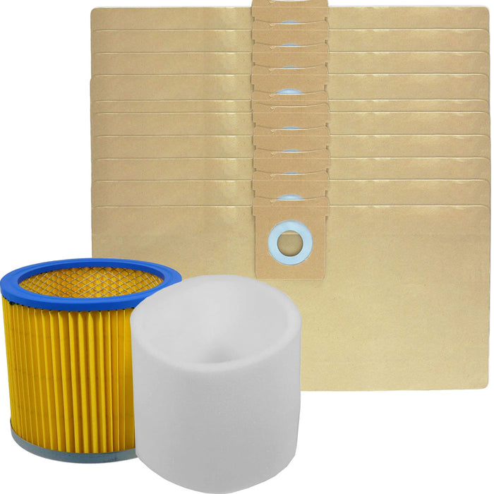 Filter Cartridge for TITAN TTB350 TTB351VAC TTB430VAC Wet & Dry + 10 Bags Sleeve