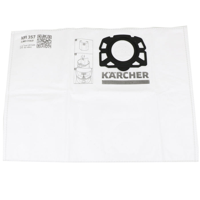 KARCHER Bags WD 3 SE 4001 Fleece Filter Vacuum Dust Bag KFI 357 Pack of 4 2.863-314.0 28633140