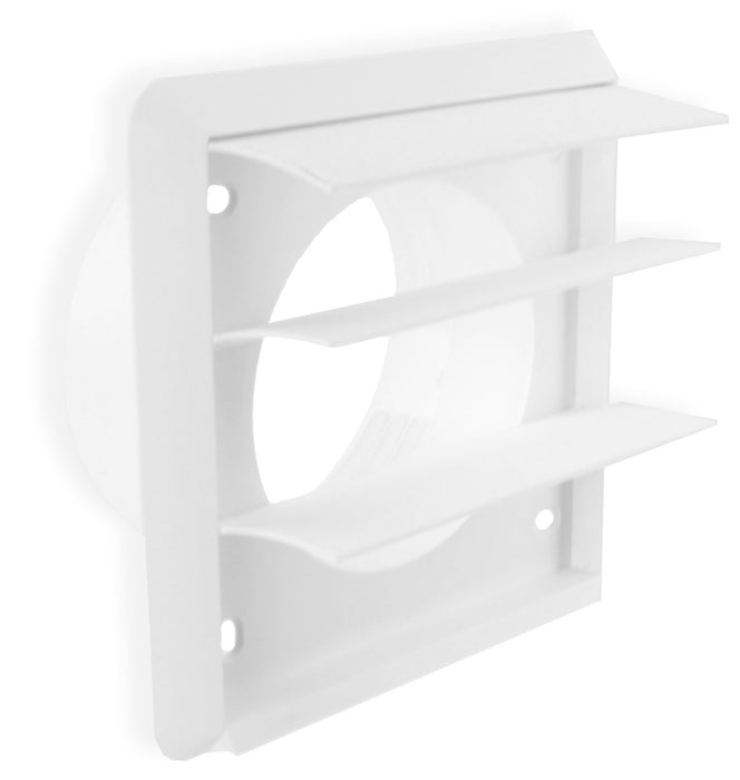Universal Cooker Hood External Kitchen Fan Wall Vent Cover Kit (White, 4" / 102mm)