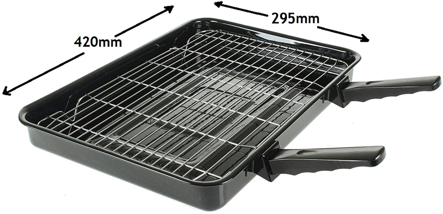 Large Grill Pan, Rack & Dual Detachable Handles with Adjustable Shelf for JOHN LEWIS Oven Cookers