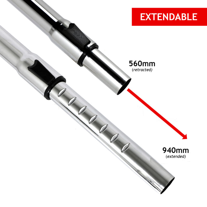 Adjustable Telescopic Pipe and Carpet/Hard Floor Brush Head for NUMATIC HENRY HETTY Vacuum Cleaner Rod (32mm)