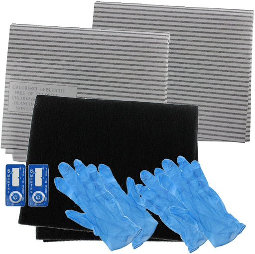 Carbon Charcoal + Grease Filter Kit for ZANUSSI Cooker Hood / Extractor Vent EFF57 Type (230 x 20 mm, Pack of 2)