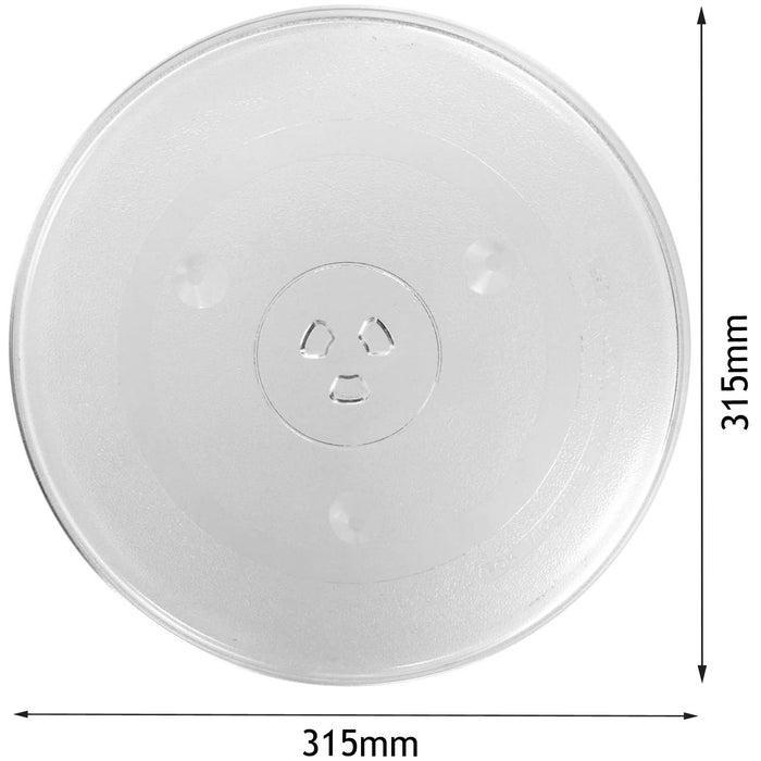 Glass Turntable Plate for DELONGHI AC925EFY AC925EQK ED8525S-SBD Microwave Oven (315mm)