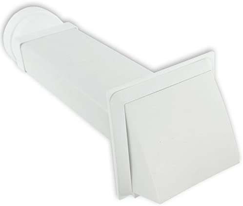 Universal Wall Vent Cover Kit Tumble Dryer Hose External Pipe Outlet White 4"